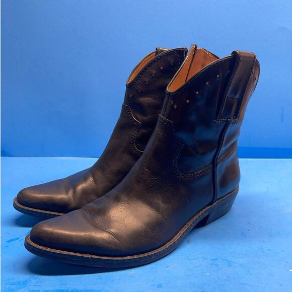 Nine West Vintage America Collection Black Leather Cowgirl Boots size 6 M - Picture 1 of 11